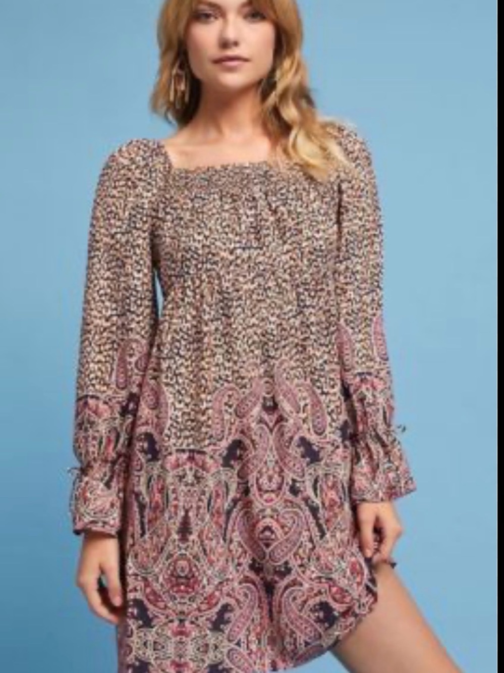 Maeve Milou Babydoll Peasant Long-Sleeve Dress